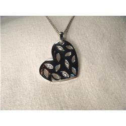 14K WG Gold Diamond Heart Filigree Pendant #1962913
