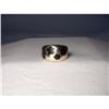 Estate 14K YG Gold Onyx Flower Floral Band Ring#1962930
