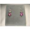 14K YG Gold Diamond Amethyst Drop Earrings #1962937