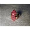 Estate 14K YG Gold Pave Ruby Marquise Ring #1962944