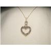 Estate 14K Gold Sapphire Diamond Heart Pendant #1962961