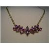 Estate 14K YG Amethyst Diamond Floral Necklace #1962965