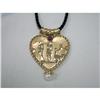 Image 1 : Estate 14K YG Ruby Pearl Etruscan Heart Pendant#1962983