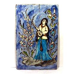 Pottery Tile  Plaque Woman Music #1963036