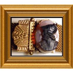 WIDE  victorian Cameo SLIDE FANCY Bracelet #1963047