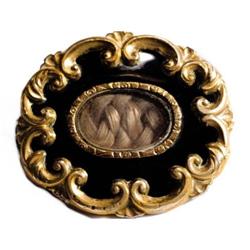 Georgian pinchbeck ENAMEL MOURNING brooch #1963056