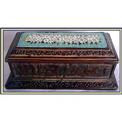 MICROMOSAIC on SCULPURED CERAMIC CASKET BOX #1963296