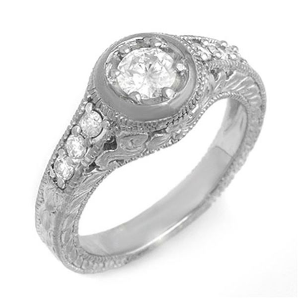 0.75 ctw Certified VS/SI Diamond Ring 14k White Gold - REF-108F8M