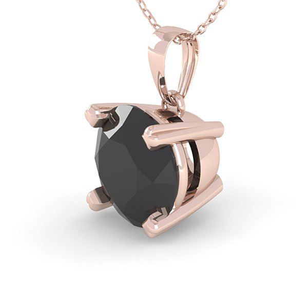 2.0 ctw Black Diamond Designer Necklace 18k Rose Gold - REF-47W9H