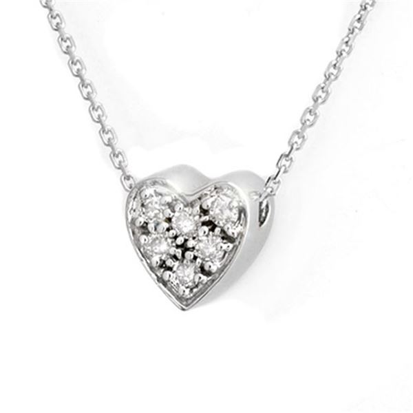 0.20 ctw Certified VS/SI Diamond Necklace 18k White Gold - REF-28W6H