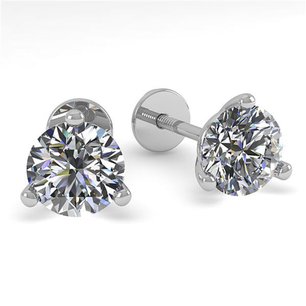0.50 ctw Certified VS/SI Diamond Stud Earrings Martini 18k White Gold - REF-55H5R