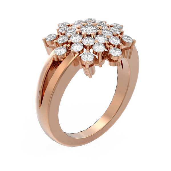 2 ctw Diamond Ring 18K Rose Gold - REF-158K2Y