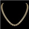 Image 1 : 21.12 ctw Emerald Cut Diamond Micro Pave Necklace 18K Yellow Gold - REF-2509H6R