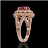 Image 3 : 4.55 ctw Certified Ruby & Diamond Victorian Ring 14K Rose Gold - REF-143X6A