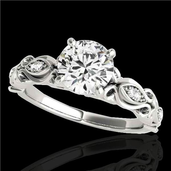 1.1 ctw Certified Diamond Solitaire Antique Ring 10k White Gold - REF-184N3F