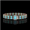Image 1 : 13.04 ctw Turquoise & Diamond Bracelet 14K Rose Gold - REF-236A4N