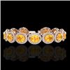 Image 1 : 24 ctw Citrine & Micro Pave VS/SI Diamond Bracelet 10k Rose Gold - REF-360H2R