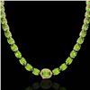 Image 2 : 80 ctw Peridot & VS/SI Diamond Micro Pave Necklace 14k Yellow Gold - REF-418M2G