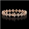 Image 2 : 7.2 ctw Princess Cut Diamond Micro Pave Bracelet 18K Rose Gold - REF-617W3H