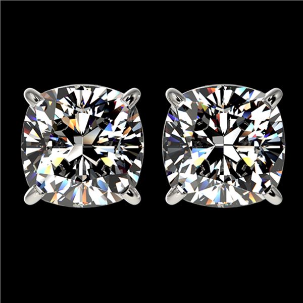 2.50 ctw VS/SI Quality Cushion Diamond Stud Earrings 10k White Gold - REF-601R4K