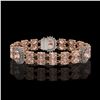 Image 1 : 17.3 ctw Morganite & Diamond Bracelet 14K Rose Gold - REF-302M2G