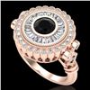 Image 1 : 2.03 ctw Fancy Black Diamond Engagment Art Deco Ring 18k Rose Gold - REF-203H6R