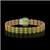 Image 3 : 29.26 ctw Peridot & Diamond Bracelet 14K Rose Gold - REF-281M8G