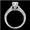 Image 2 : 1.2 ctw Certified Diamond Solitaire Ring 10k White Gold - REF-197W8H