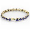 Image 3 : 29 ctw Sapphire Eternity Designer Bracelet 14k Yellow Gold - REF-137N5F