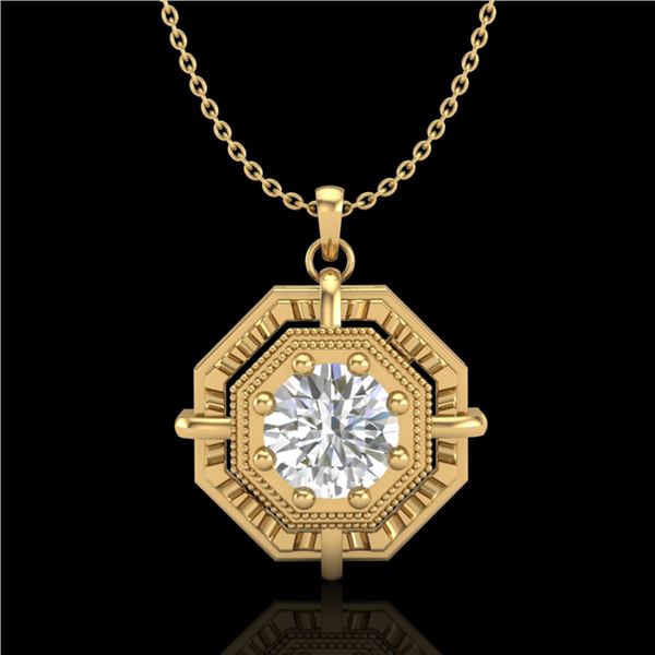 0.75 ctw VS/SI Diamond Art Deco Stud Necklace 18k Yellow Gold - REF-202F5M