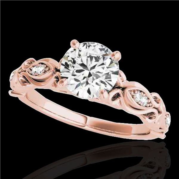 1.1 ctw Certified Diamond Solitaire Antique Ring 10k Rose Gold - REF-184M3G