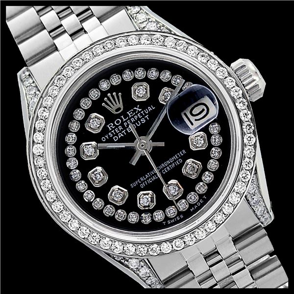Rolex Ladies Stainless Steel, Diamond Dial & Diamond Bezel, Sapphire Crystal