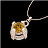 Image 2 : 1.57 ctw Intense Fancy Yellow Diamond Micro Pave Necklace 18k Rose Gold - REF-209G3W