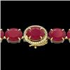 Image 1 : 75 ctw Ruby & Micro Pave VS/SI Diamond Bracelet 14k Yellow Gold - REF-636H4R