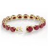 Image 3 : 75 ctw Ruby & Micro Pave VS/SI Diamond Bracelet 14k Yellow Gold - REF-636H4R