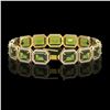 Image 2 : 36.51 ctw Tourmaline & Diamond Micro Pave Halo Bracelet 10k Yellow Gold - REF-477W3H