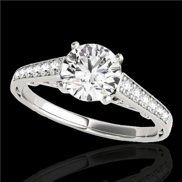 1.35 ctw Certified Diamond Solitaire Ring 10k White Gold - REF-177M3G