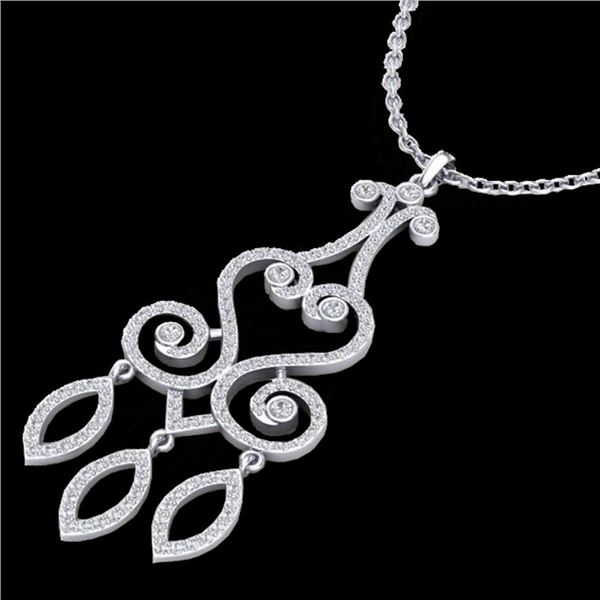 1.60 ctw VS/SI Diamond Micro Pave Designer Necklace 14k White Gold - REF-167W3H