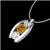 Image 2 : 1.07 ctw Intense Fancy Yellow Diamond Art Deco Necklace 18k White Gold - REF-143H6R