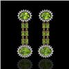 Image 1 : 9.21 ctw Peridot & Diamond Earrings 14K Rose Gold - REF-157G5W