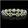 Image 2 : 15.8 ctw Peridot & Diamond Micro Pave Halo Bracelet 10k White Gold - REF-316F8M