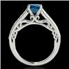 Image 2 : 1.4 ctw SI Certified Fancy Blue Diamond Solitaire Ring 10k White Gold - REF-121X4A