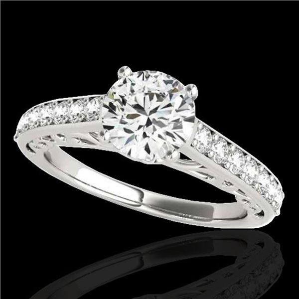 1.65 ctw Certified Diamond Solitaire Ring 10k White Gold - REF-245H5R