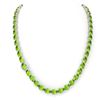 Image 3 : 45.25 ctw Peridot & VS/SI Diamond Micro Pave Necklace 14k White Gold - REF-345N5F