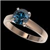 Image 1 : 1.46 ctw Certified Intense Blue Diamond Engagment Ring 10k Rose Gold - REF-171H8R