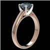 Image 3 : 1.46 ctw Certified Intense Blue Diamond Engagment Ring 10k Rose Gold - REF-171H8R