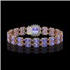 Image 3 : 16.96 ctw Tanzanite & Diamond Bracelet 14K Rose Gold - REF-245N5F