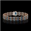 Image 3 : 29.22 ctw London Topaz & Diamond Bracelet 14K Rose Gold - REF-218M2G
