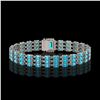 Image 3 : 26.02 ctw Swiss Topaz & Diamond Bracelet 14K White Gold - REF-318H2R