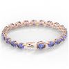 Image 3 : 19.25 ctw Tanzanite & Diamond Eternity Micro Bracelet 14k Rose Gold - REF-234H5R